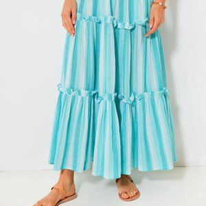 NWT Tuckernuck Aquamarine Stripe Gauze Prado Skirt - Small / S